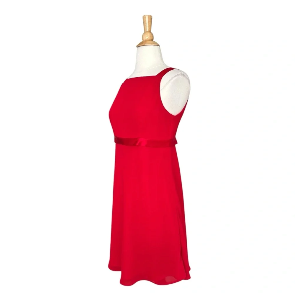 Vintage 90s Red Satin Cocktail Mini Dress‎ Scott McClintock USA Made Size 8